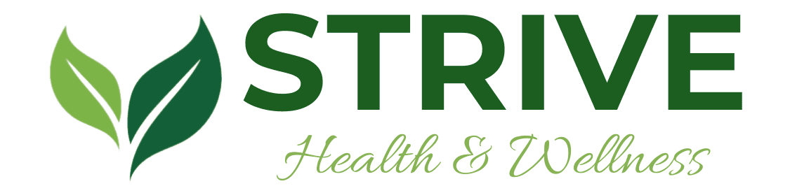Logo with green text emphasizing health and strength.